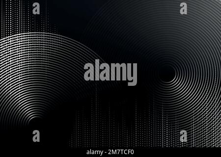 Geometric pattern black technology background vector with circles Stock Vector