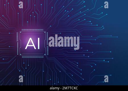 AI technology microchip background vector digital transformation concept Stock Vector