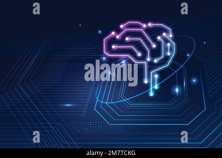 AI technology brain background vector digital transformation concept Stock Vector