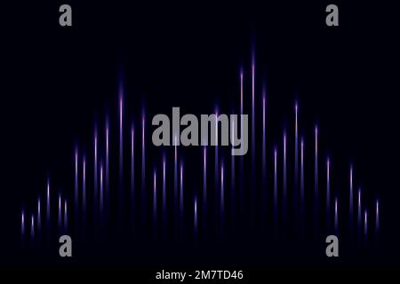 Music equalizer technology black background vector with purple digital sound wave Stock Vector