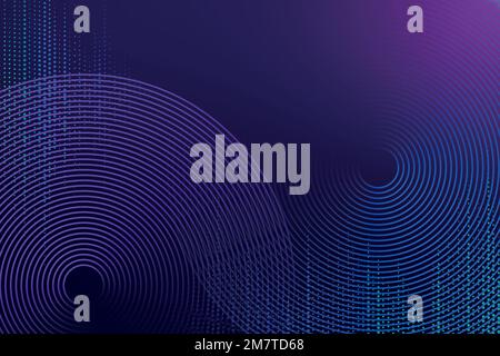Geometric pattern purple technology background vector with circles Stock Vector