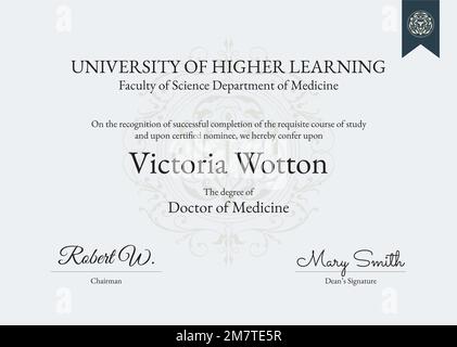Professional award certificate template vector in classic design Stock Vector