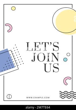 Neo Memphis invitation template vector Stock Vector