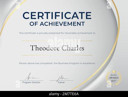 Certificate of Achievement template vector in luxury design Stock Vector