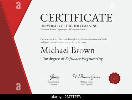 Professional award certificate template vector in abstract design Stock Vector