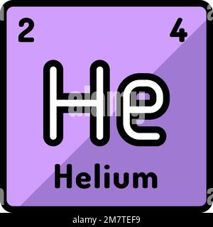 helium chemical element line icon vector illustration Stock Vector ...