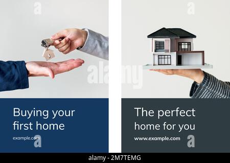 Real estate advertising template vector business poster set Stock Vector