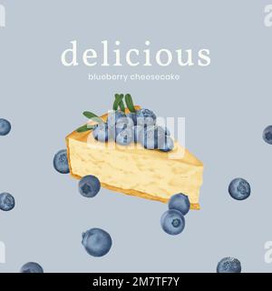 Hand drawn cheesecake Instagram ad template vector Stock Vector