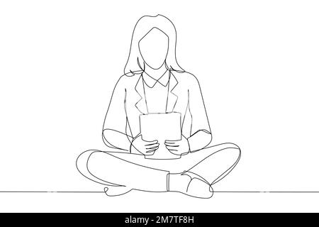 Meditating young man sitting in burmese position. Home meditation practice.  Simple black and white line art drawing, vector illustration Stock Vector  Image & Art - Alamy