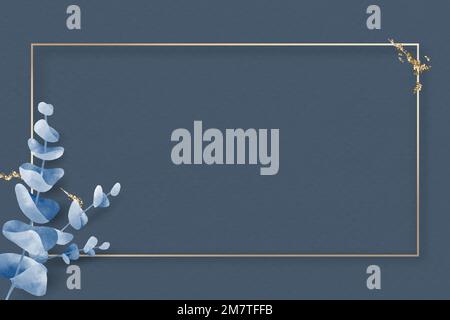 Leafy golden rectangle frame vector Stock Vector