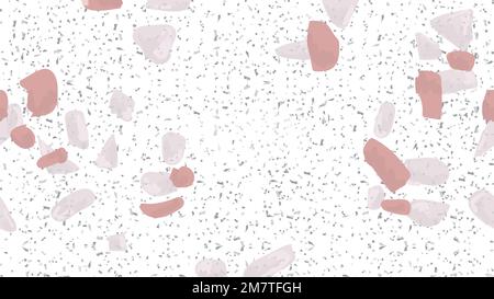 Terrazzo seamless pattern background vector in pastel pink Stock Vector