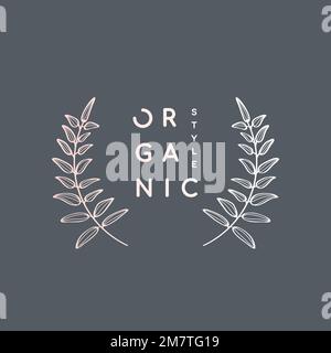 Organic style laurel wreath vector Stock Vector