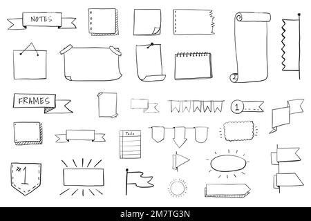 Hand drawn visual thinking elements vector set Stock Vector