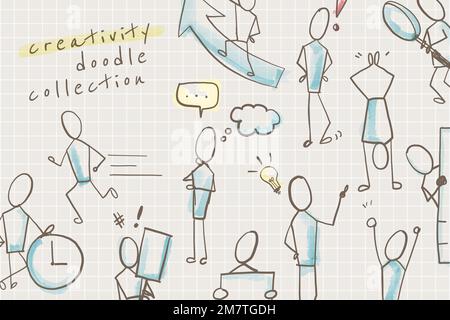 Creativity doodle design collection vector Stock Vector