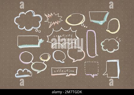 Speech bubble creativity doodle vector collection Stock Vector