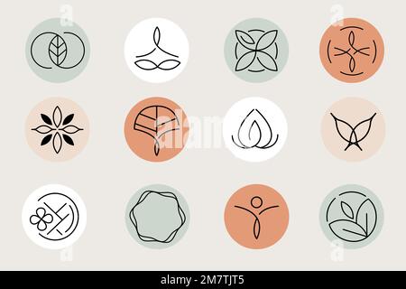 Healthcare center logo template vector set Stock Vector