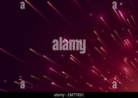 Red neon meteor background design vector Stock Vector