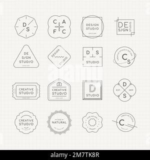 Minimal logo badge design vector set Stock Vector
