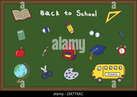 Back to school stationery vector Stock Vector
