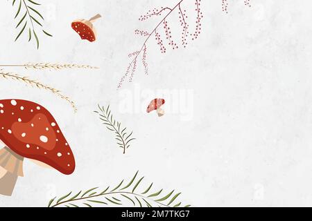 Blank leafy mushroom frame vector Stock Vector