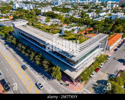 Miami Beach, FL, USA - January 10, 2023: Aerial photo Baptist Health building Miami South Beach Alton Road Stock Photo