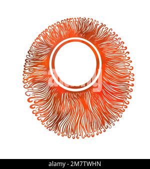Orange graphic sun frame. Vector illustration Stock Vector