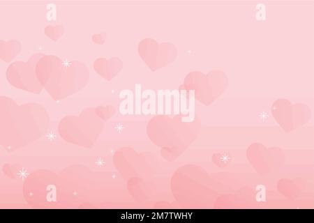 Abstract sparkle heart pattern vector pink background Stock Vector