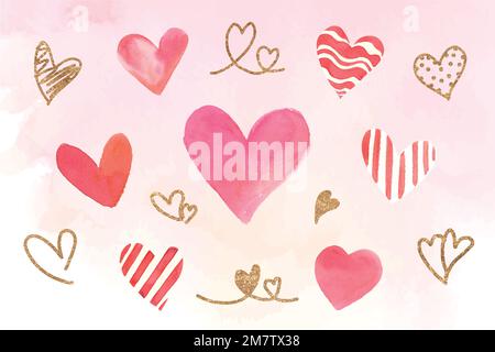 Colorful heart sticker valentine's vector collection Stock Vector