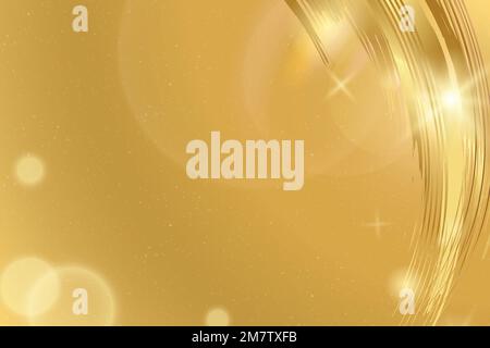 Bokeh background vector with luxury gold brush stroke Stock Vector