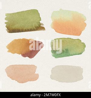 Colorful watercolor brush strokes vector Stock Vector