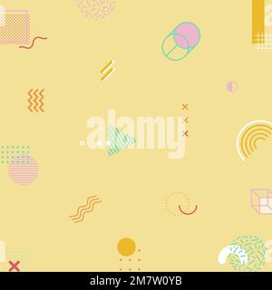 Funky tone Memphis patterned social template vector Stock Vector