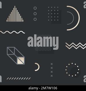 Dark blue Memphis patterned social template vector Stock Vector