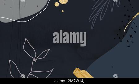 Abstract blue tone Memphis patterned social template vector Stock Vector