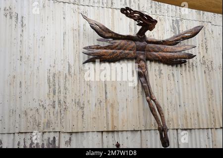 A bronze sculpture exhibited along the Midlands Meander in the South African province of KwaZulu Natal Stock Photo