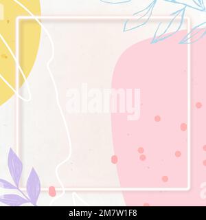 Frame on Memphis patterned background vector Stock Vector