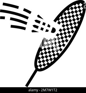 action shuttlecock racket glyph icon vector illustration Stock Vector ...