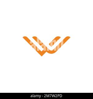 letter w abstract linked geometric line logo vector Stock Vector