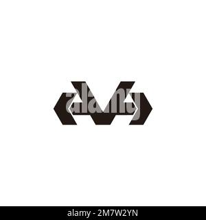 letter ma simple two direction arrow logo vector Stock Vector