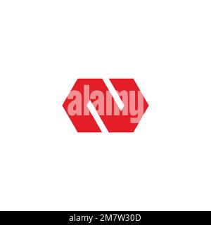 letter n opposite arrow geometric logo vector Stock Vector