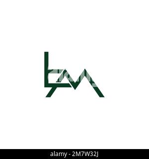 letter tm linked overlap geometric logo vector Stock Vector