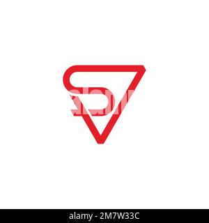 letter sv simple geometric triangle arrow logo vector Stock Vector