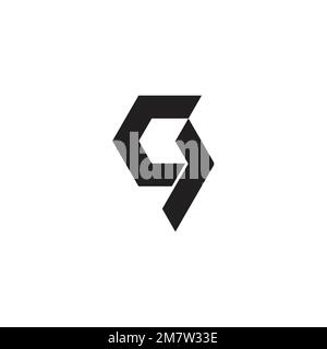 letter c q arrow geometric logo vector Stock Vector