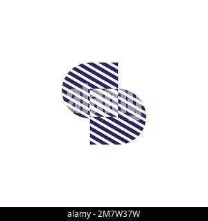 letter s stripes linked square shape logo vector Stock Vector