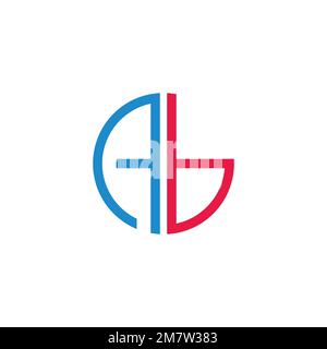letter ab circle colors geometric logo vector Stock Vector