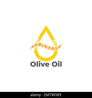 drop yellow olive oil symbol logo vector Stock Vector