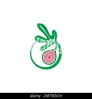 colorful fig fruit  leaf circle logo vector Stock Vector