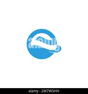 letter e motion waves curves logo vector Stock Vector