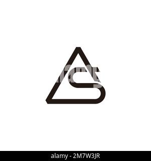 letter as simple geometric line logo vector Stock Vector
