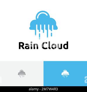 Rain Cloud Sky Water Simple Logo Template Stock Vector
