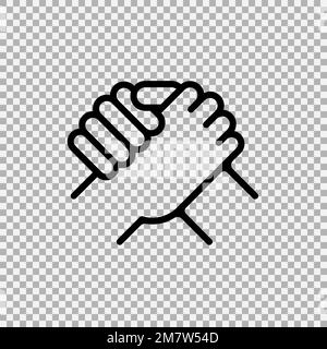 Handshake of business partners. Human greeting. Arm wrestling symbol. Vector illustration. Eps 10. Stock Vector